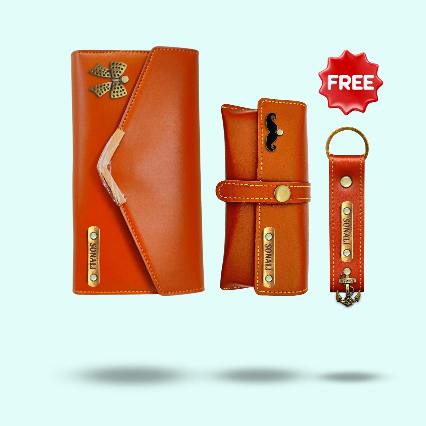 Personalized 3-in-1 Special Gift Hamper For Women - Includes 1 Free Keychain - Black