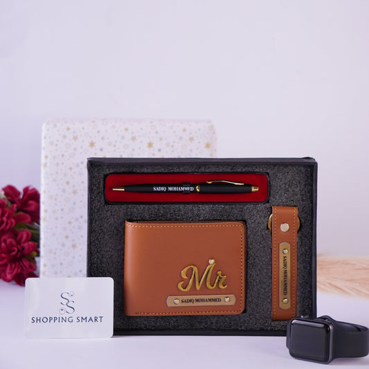 Personalized 3-in-1 set for Men - Wallet, Keychain, Pen