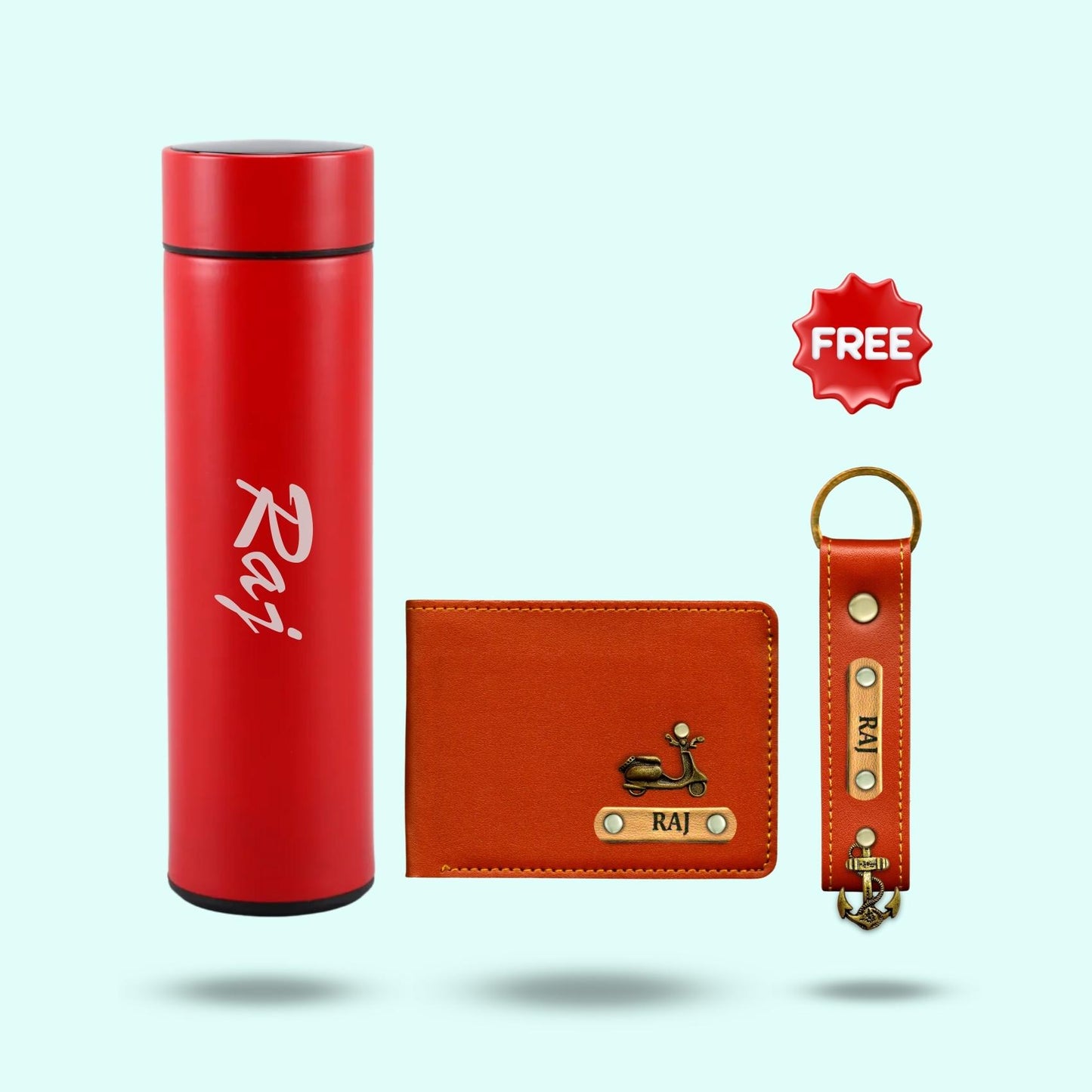 3-in-1 Hamper Set for Men - Bottle, Wallet, Keychain