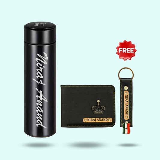 3-in-1 Hamper Set for Men - Bottle, Wallet, Keychain