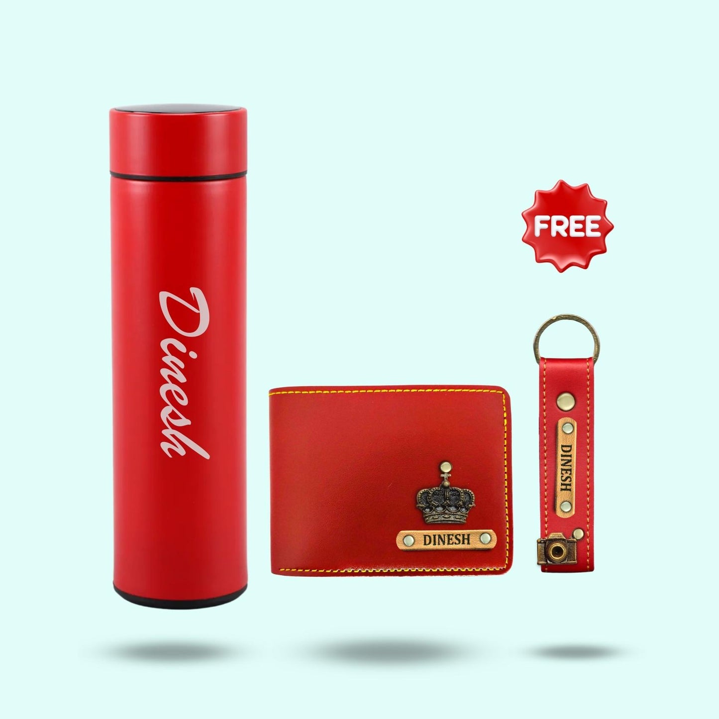 3-in-1 Hamper Set for Men - Bottle, Wallet, Keychain