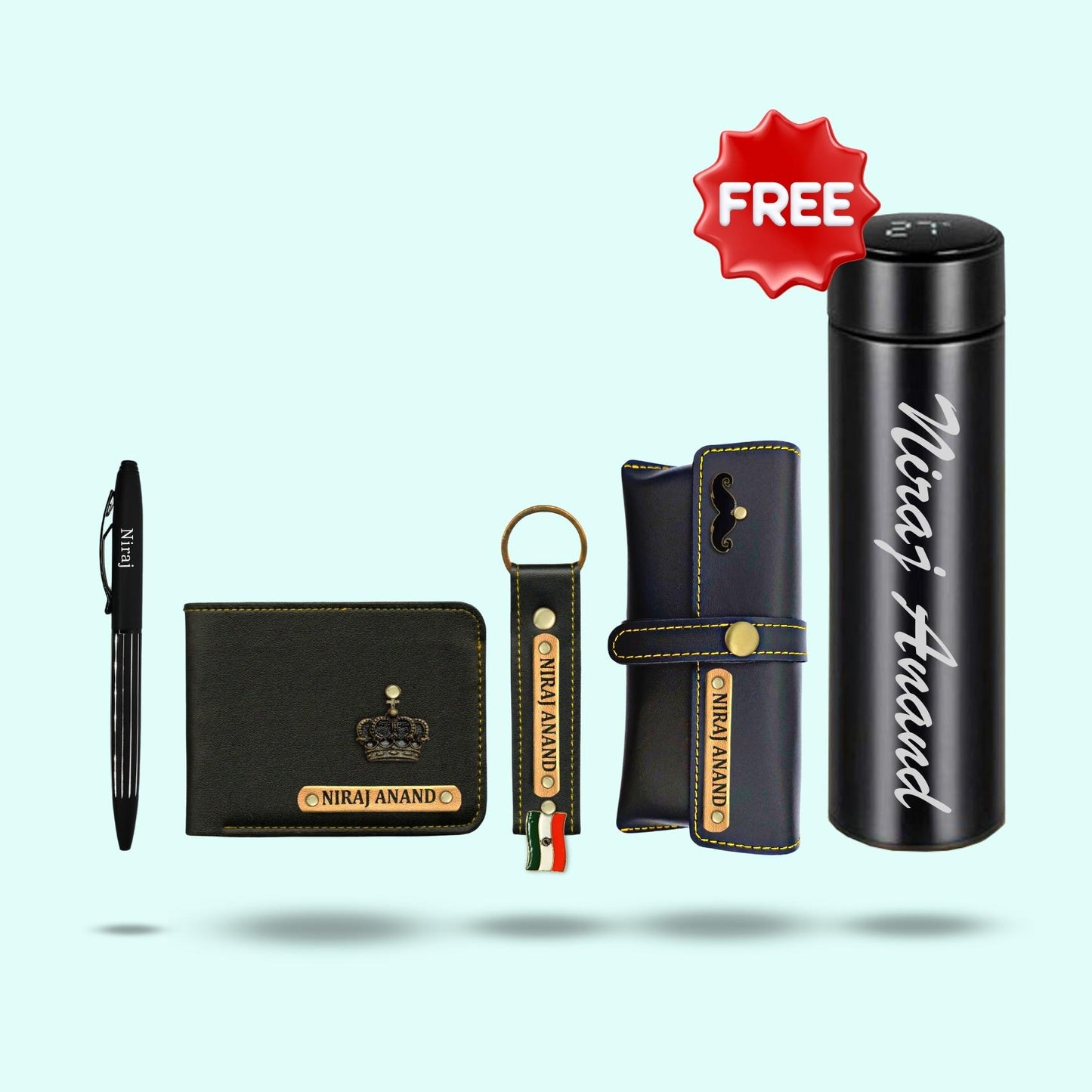 Personalized 5-in-1 Gift Set for Him - Includes 1 Free Bottle