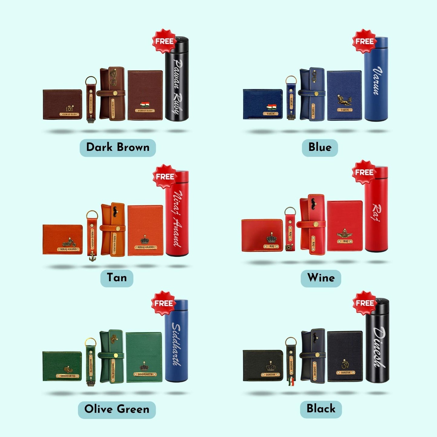 Personalized Gift Set Hamper for Men - Includes 1 Free Bottle