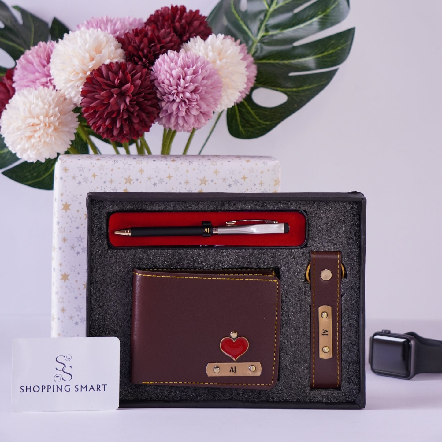 Personalized 3-in-1 set for Men - Wallet, Keychain, Pen