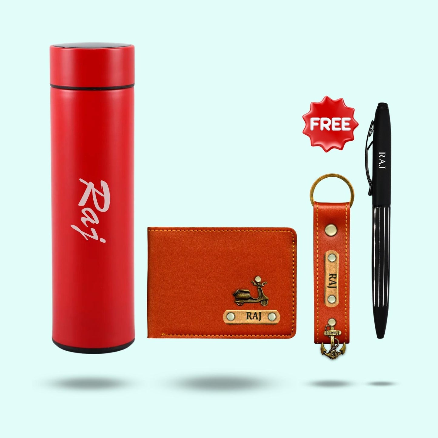 4-in-1 Hamper Set for Men - Bottle, Wallet, Keychain, Pen