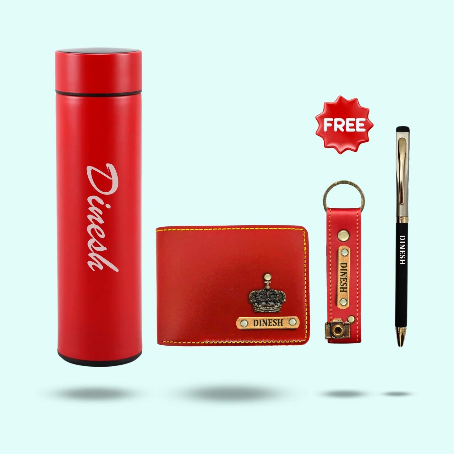 4-in-1 Hamper Set for Men - Bottle, Wallet, Keychain, Pen