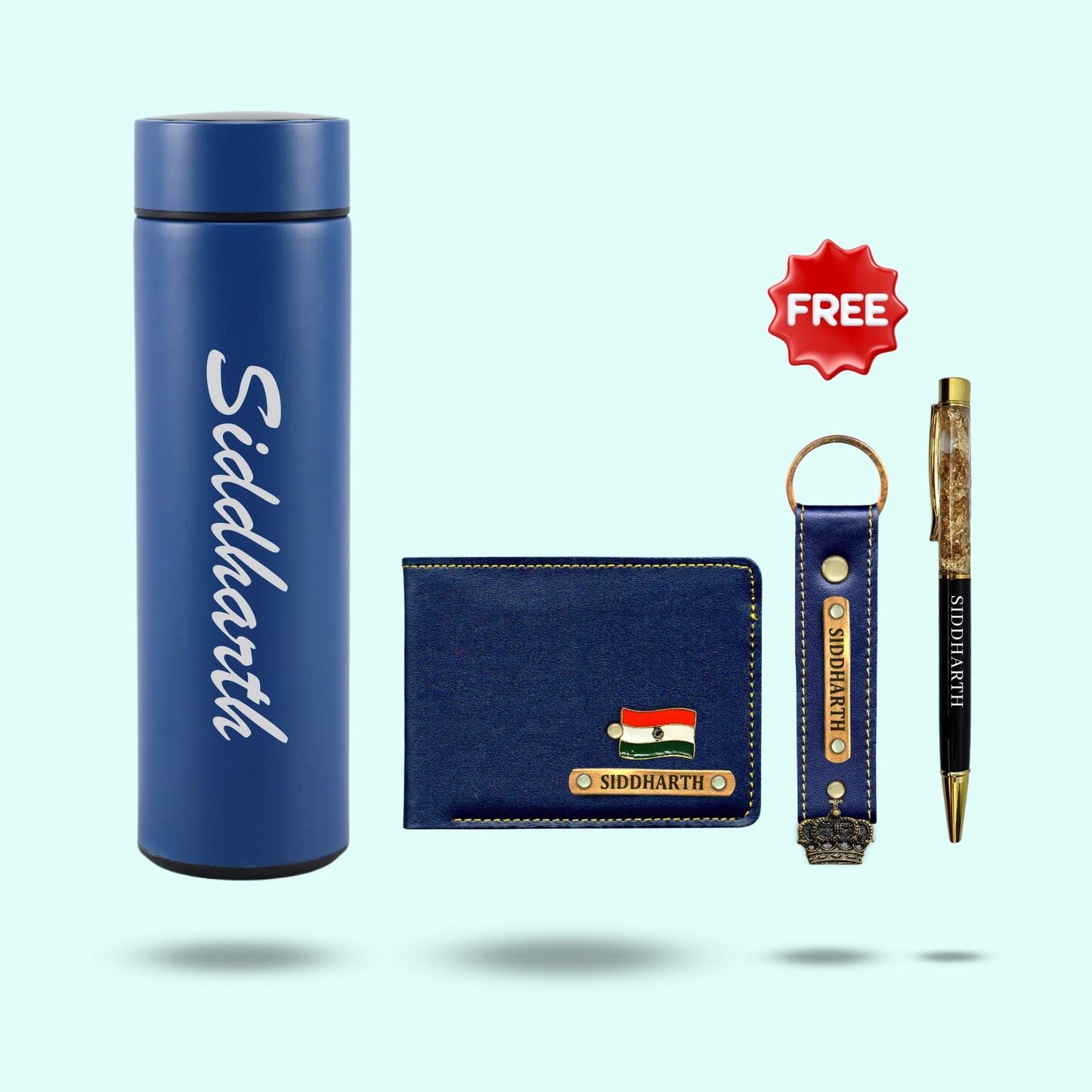 4-in-1 Hamper Set for Men - Bottle, Wallet, Keychain, Pen
