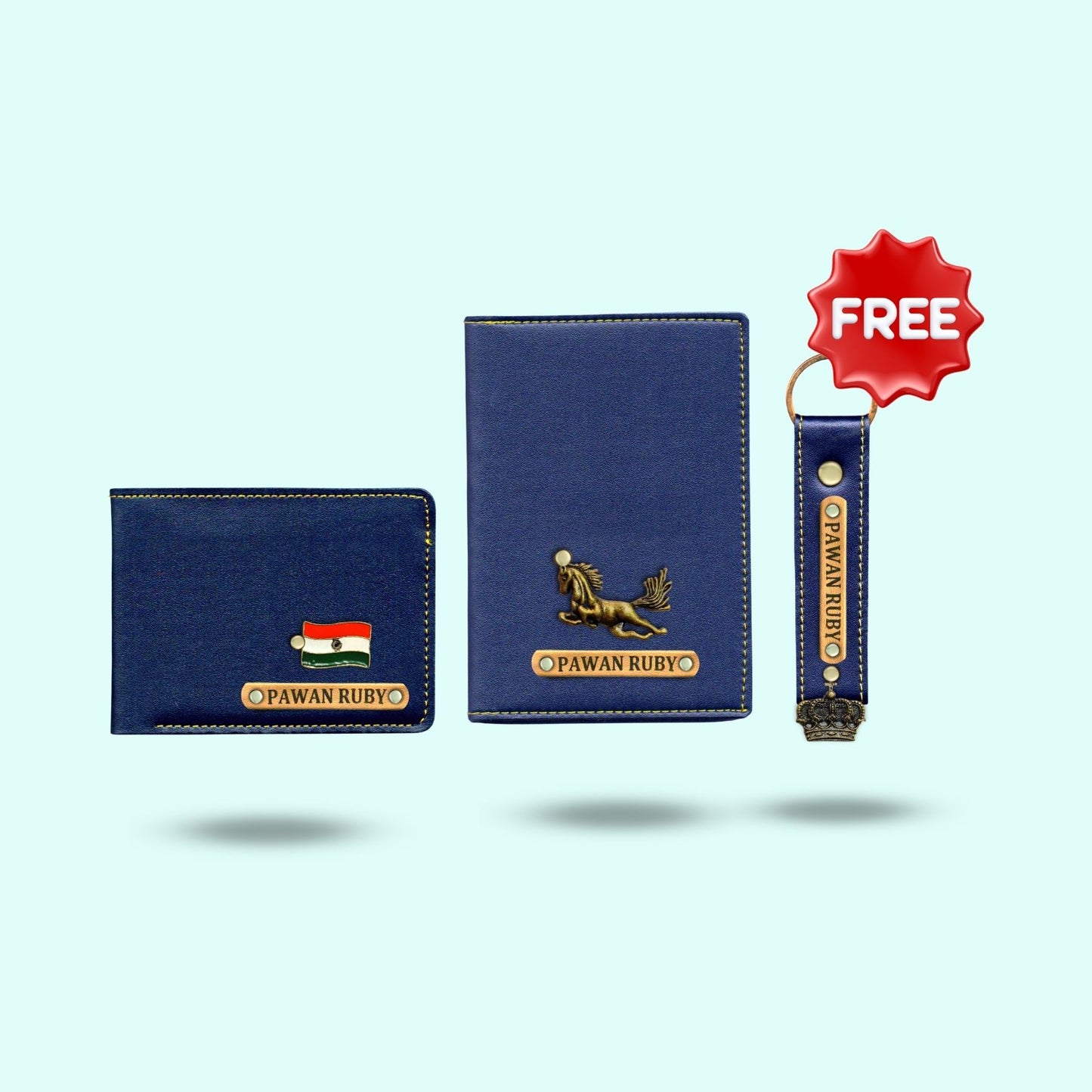 Personalized 3-in-1 Essential Travel Gift Hamper For Men - Includes 1 Free Keychain