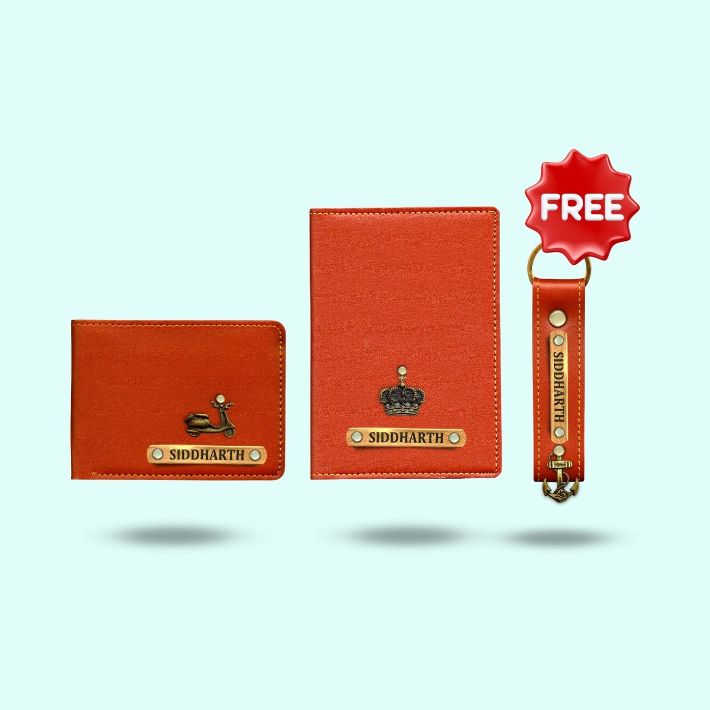 Personalized 3-in-1 Essential Travel Gift Hamper For Men - Includes 1 Free Keychain