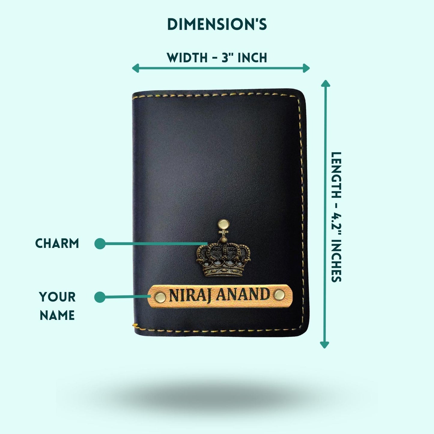 Personalized 4-in-1 Gift Hamper for Unisex ( Includes 1 Free Sunglass Case ) - Card Holder, Keychain, Passport Cover, Sunglass Case