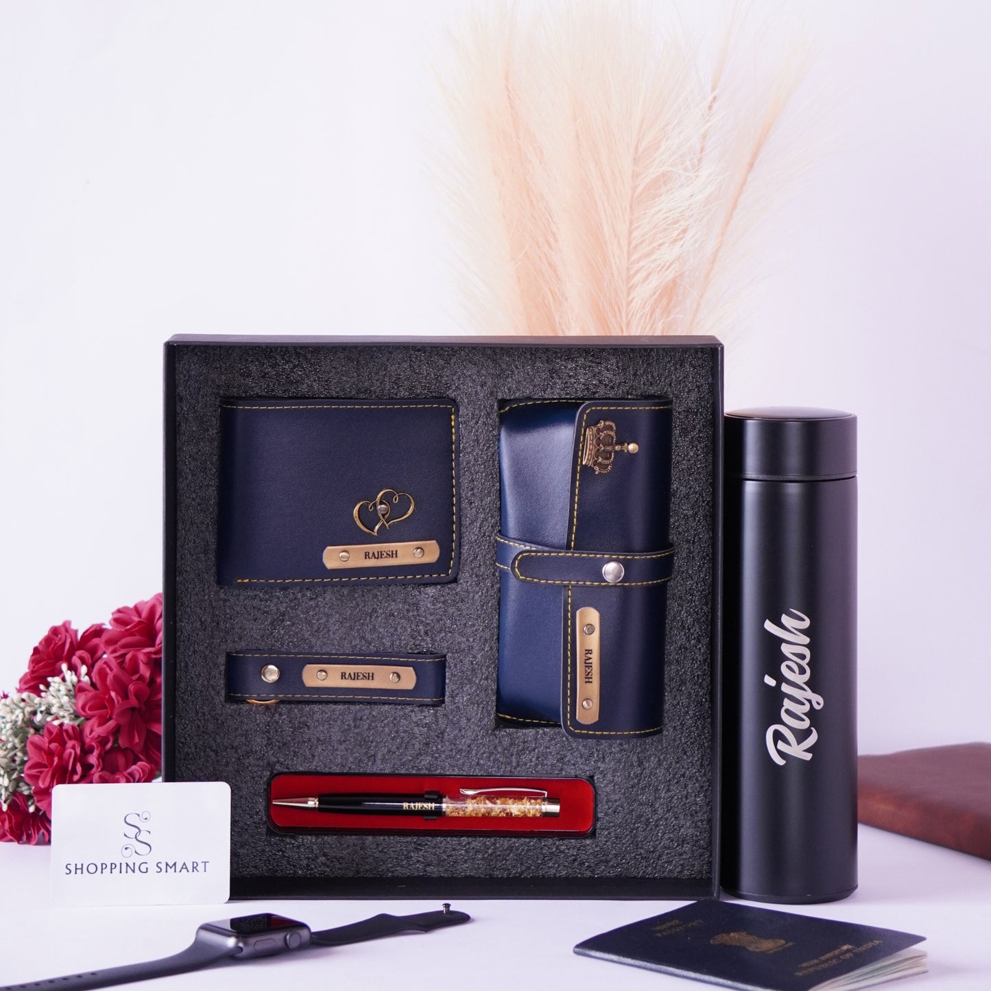 Personalized 5-in-1 Gift Set for Him - Includes 1 Free Bottle