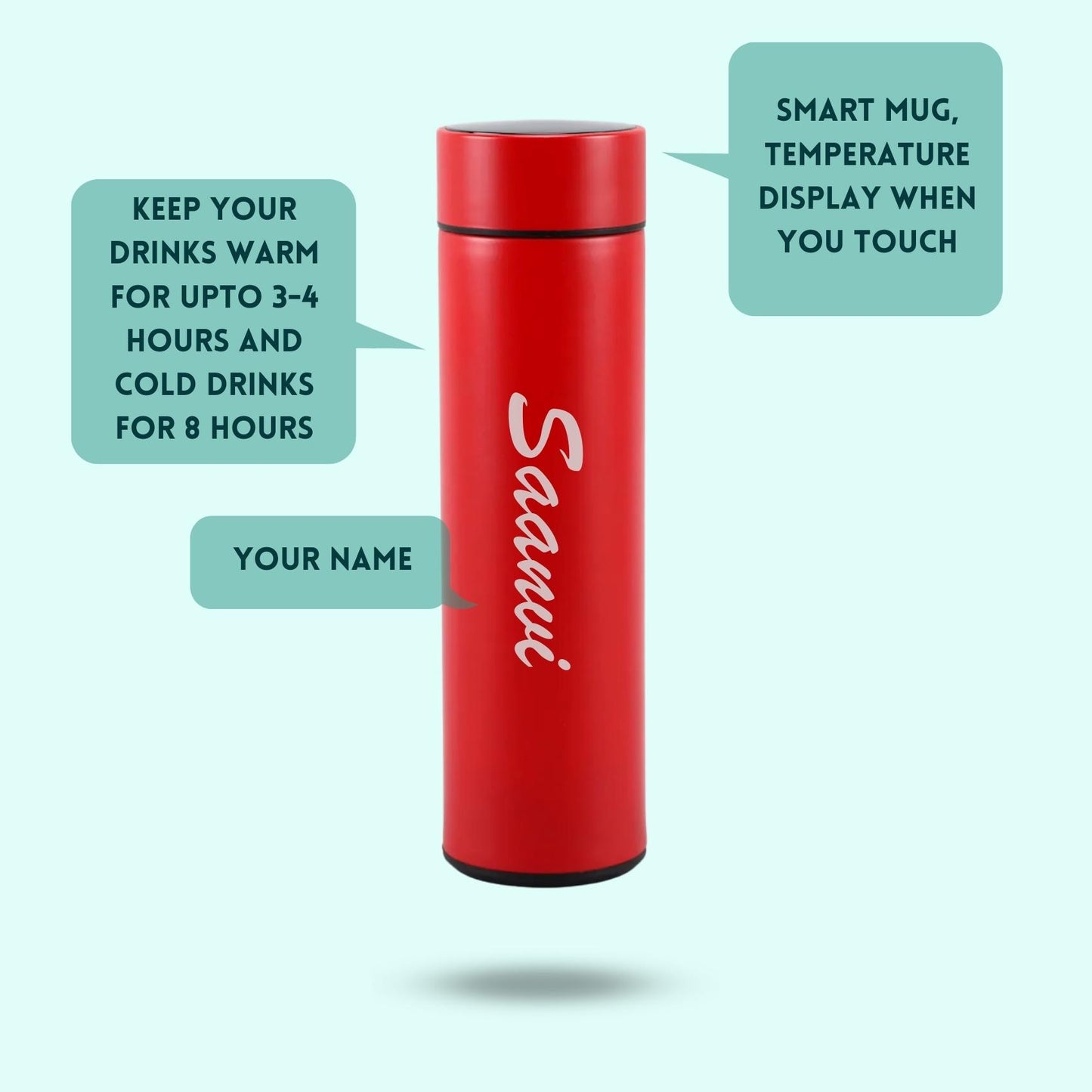 Personalized Gift Hamper Set for Women ( Includes 1 Free Bottle ) - Black Metal Name Tag