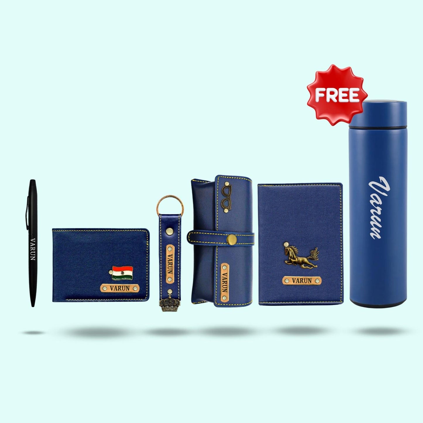 Personalized 6-in-1 Special Gift Hamper for Him - Includes 1 Free Bottle - Green
