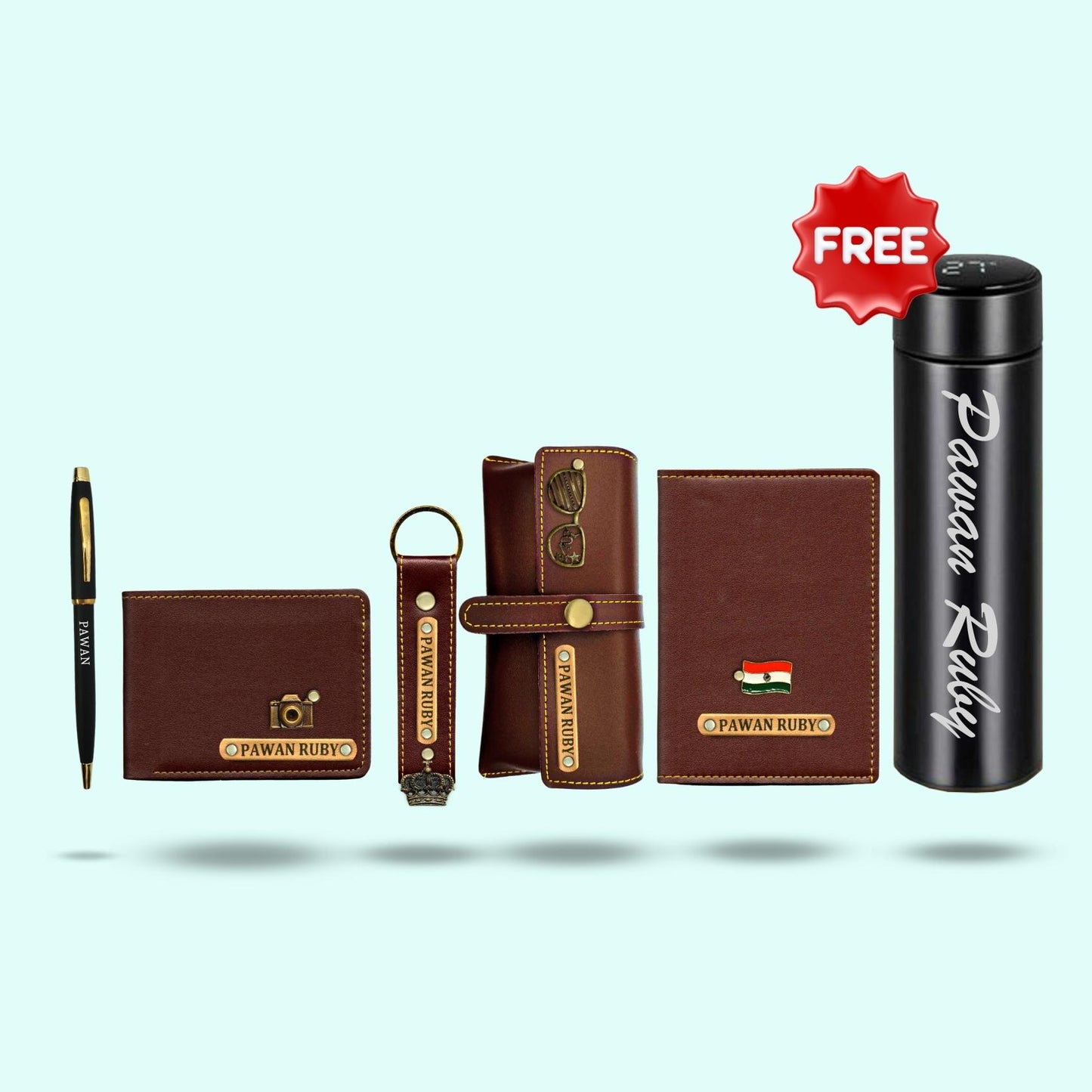 Personalized 6-in-1 Special Gift Hamper for Him - Includes 1 Free Bottle - Wine