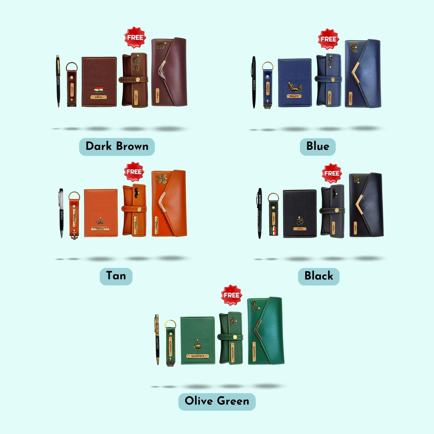 5-in-1 Personalized Special Combo for Women - Includes 1 Free Sunglass Case