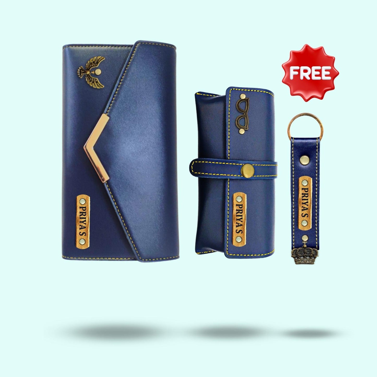 Personalized 3-in-1 Special Gift Hamper For Women - Includes 1 Free Keychain - Black