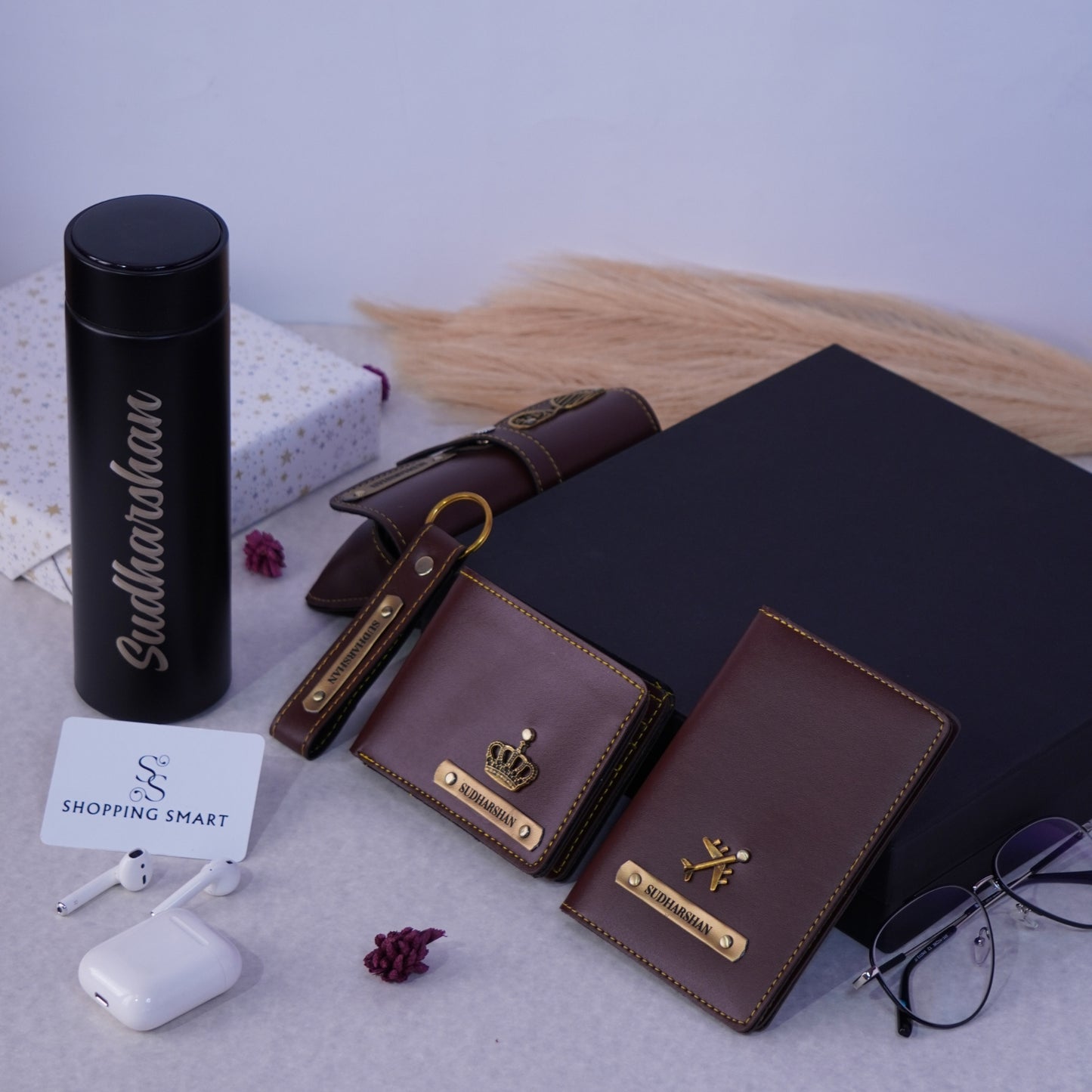 Personalized Gift Set Hamper for Men - Includes 1 Free Bottle