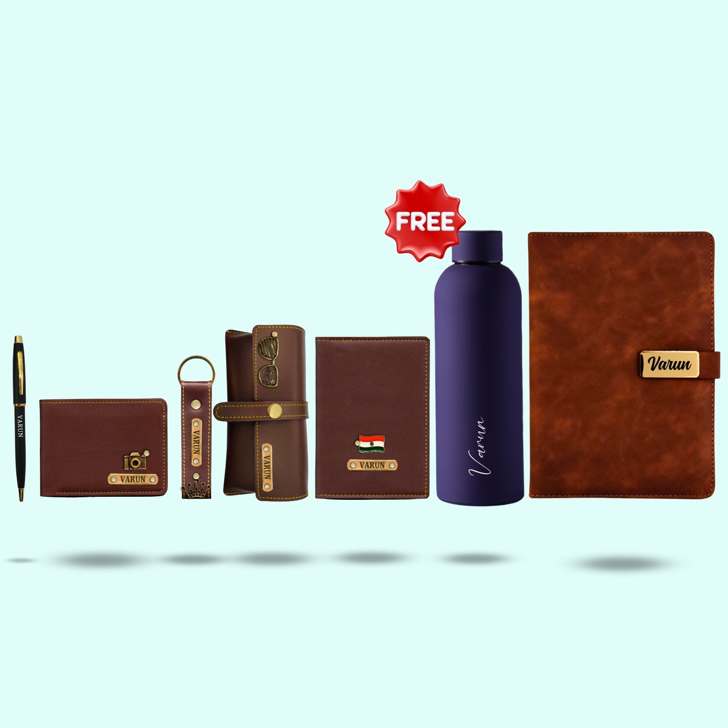 7 in 1 Unique Gift Hamper for Men - Includes Free Aqua Thirst Bottle