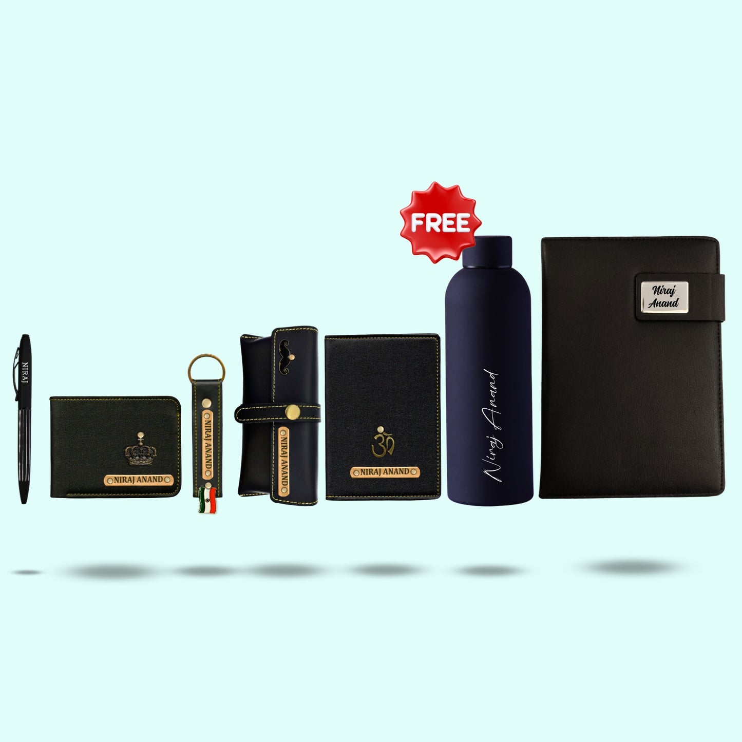 7 in 1 Unique Gift Hamper for Men - Includes Free Aqua Thirst Bottle