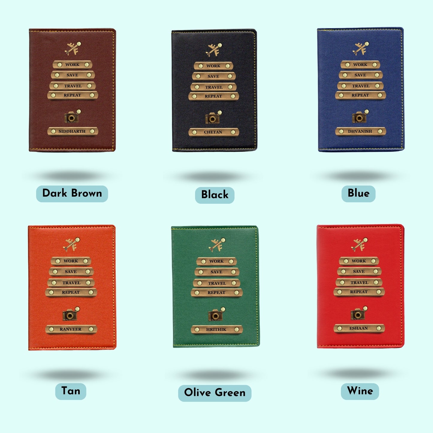 Personalised Passport Cover - Work Save Travel Repeat