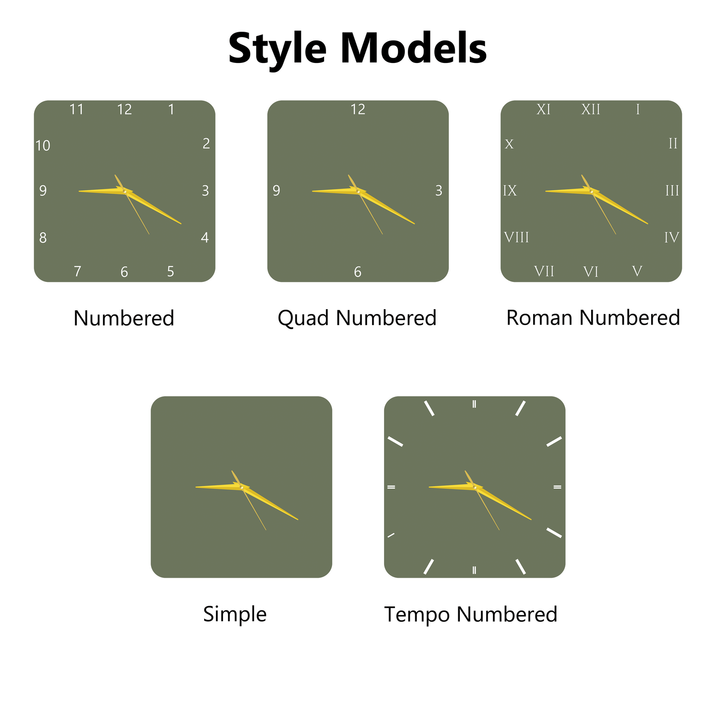 Full Pic Two-Side Curved Edge Shape Design Wall Clocks