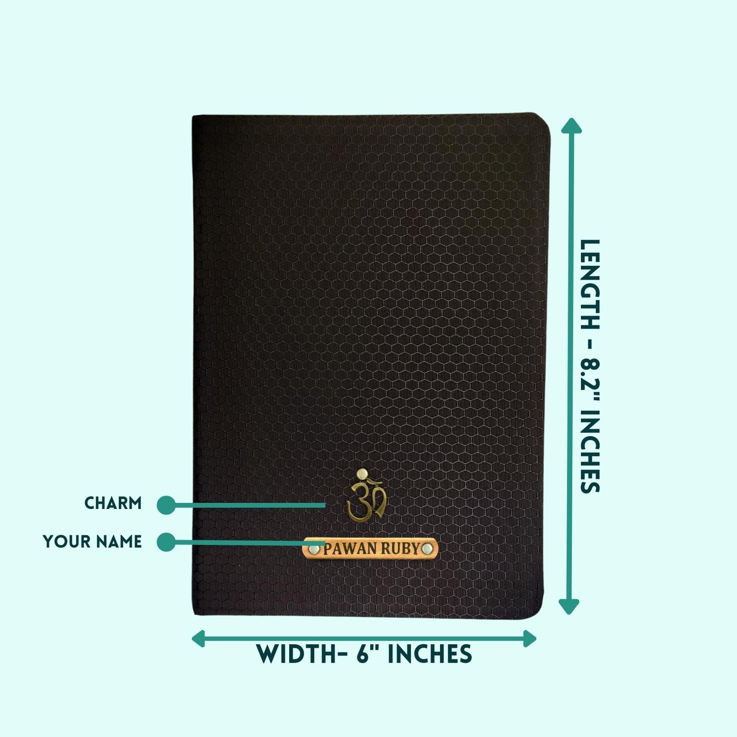 Black Honeycomb Woven Cover Diary