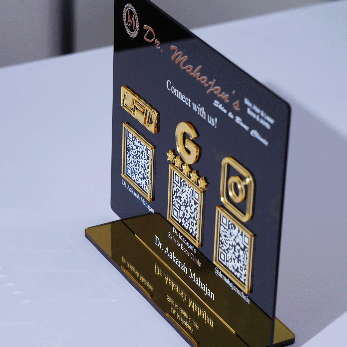 Customized Business Black Acrylic QR Stand - Scan & Pay
