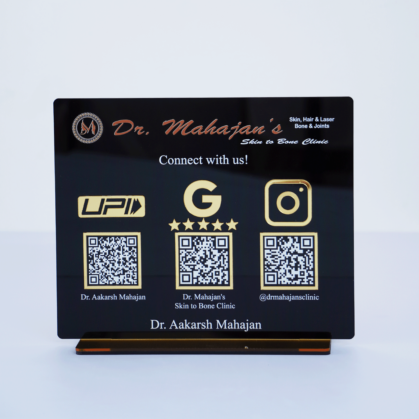 Customized Business Black Acrylic QR Stand - Scan & Pay