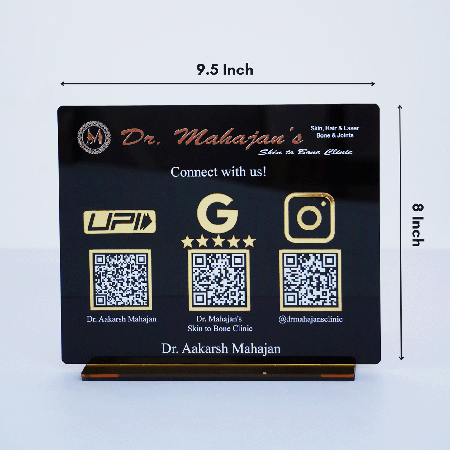Customized Business Black Acrylic QR Stand - Scan & Pay