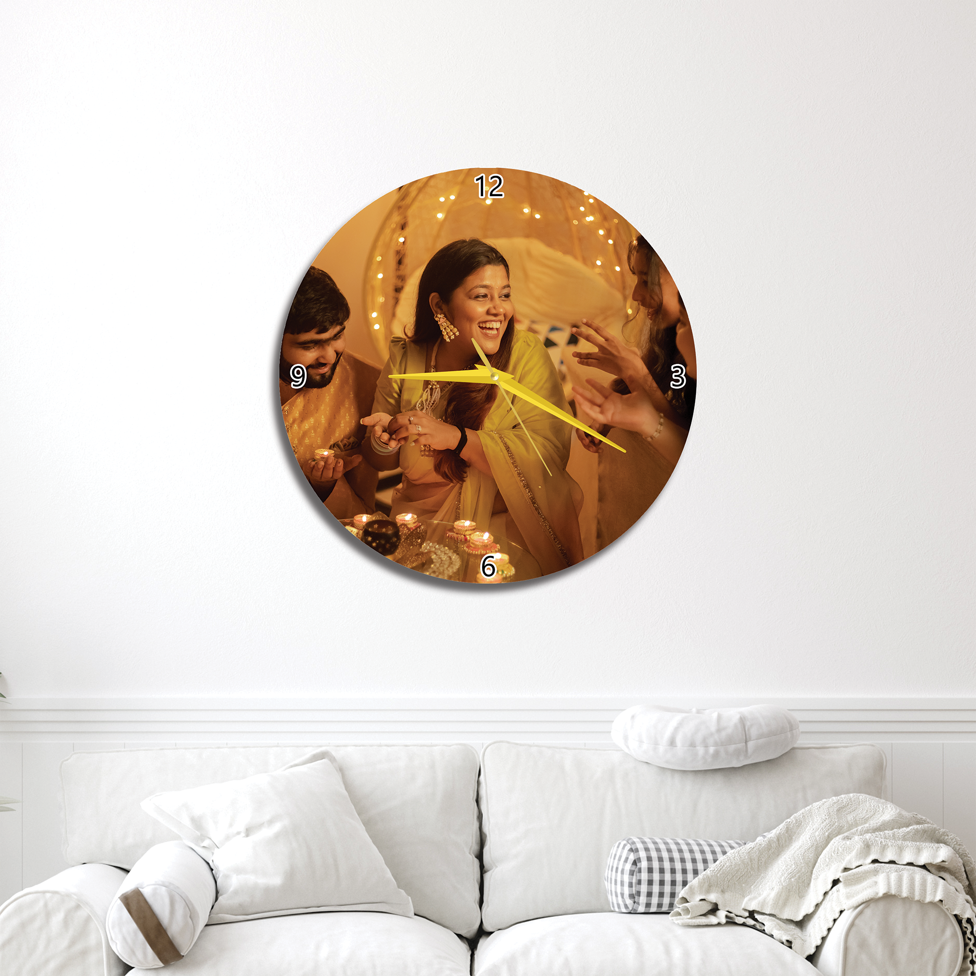 Full Pic Circle Shaped Design Wall Clocks | Personalized acrylic wall ...
