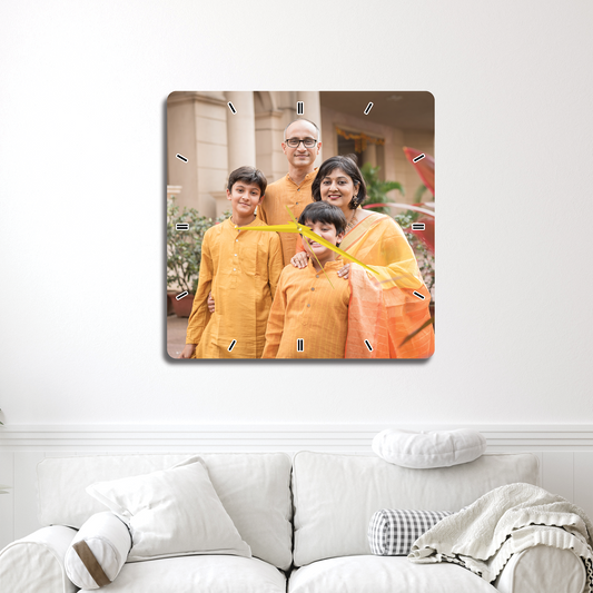 Full Pic Simple Square Shape Design Wall Clocks