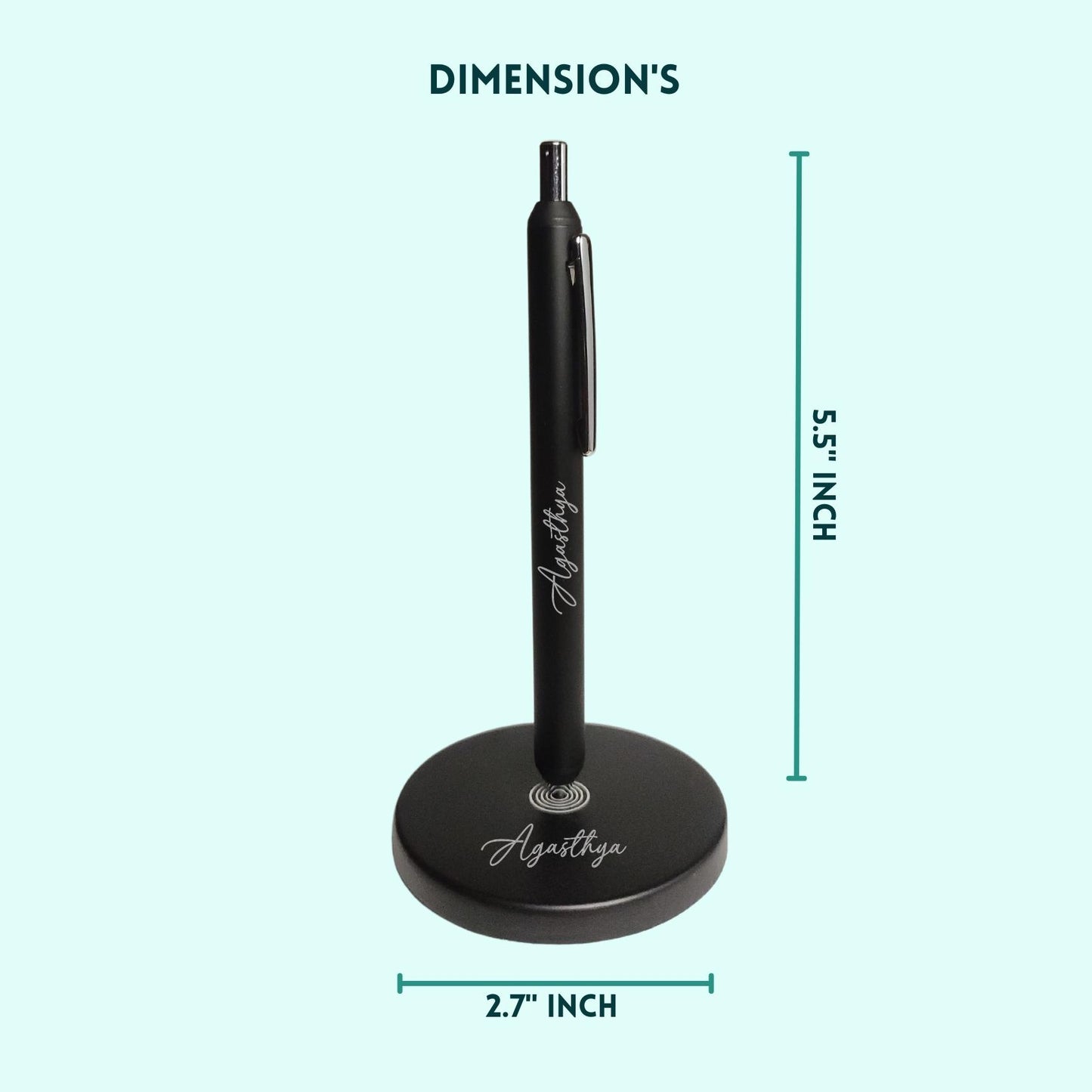 Customized Magnetic Pen With Stand - Black