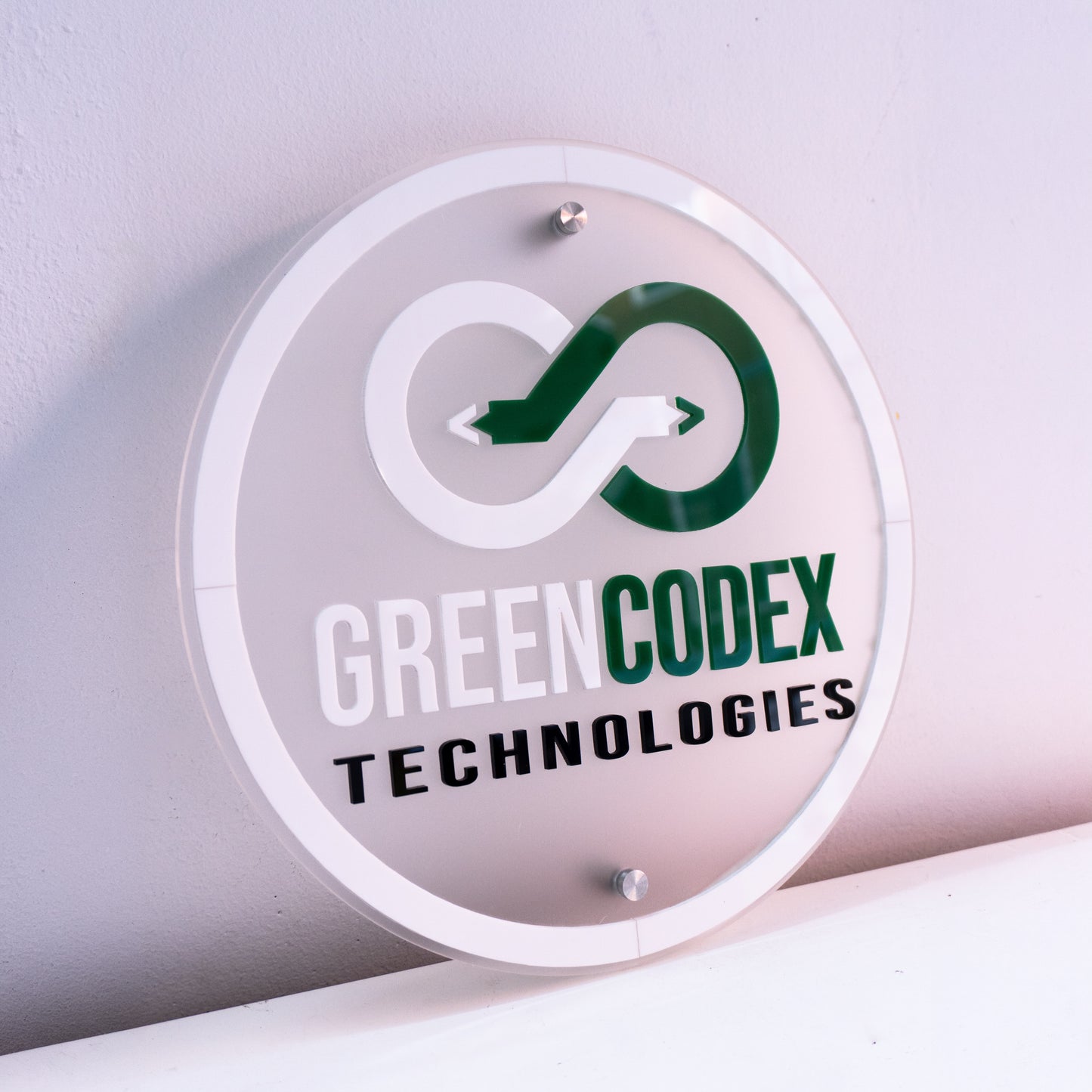 Custom Frosted 3D Acrylic Round Business Logo Signs