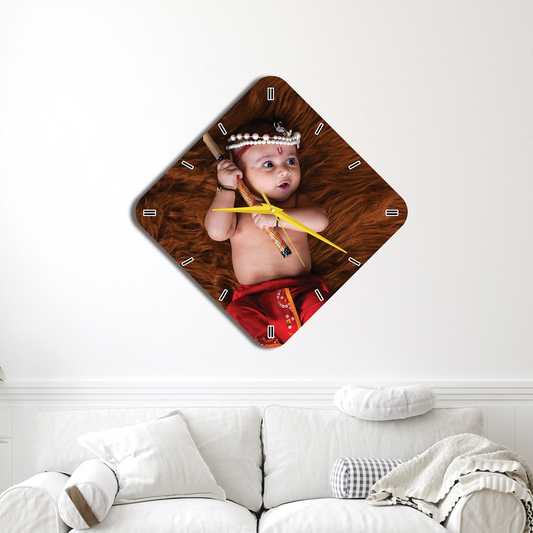 Full Pic Diamond Shape Design Wall Clocks