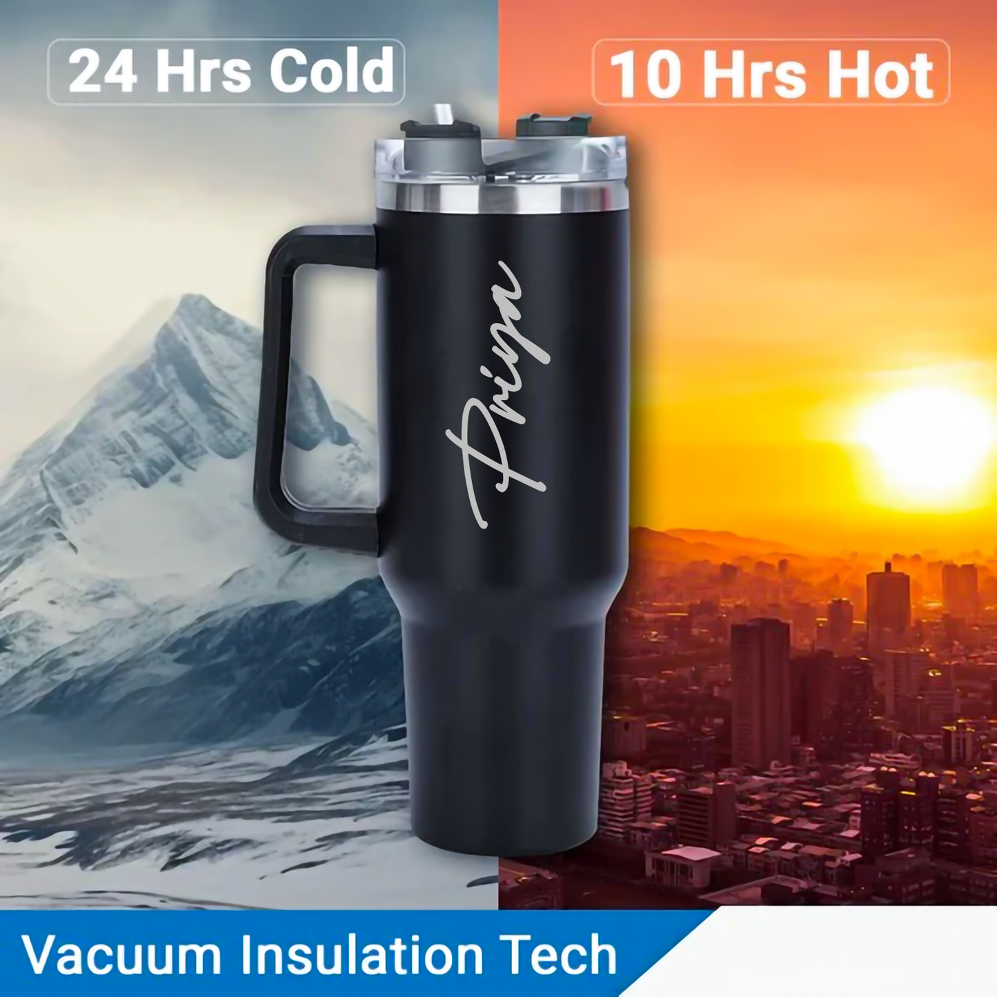 Double Walled Vacuum Insulated Tumbler - Black