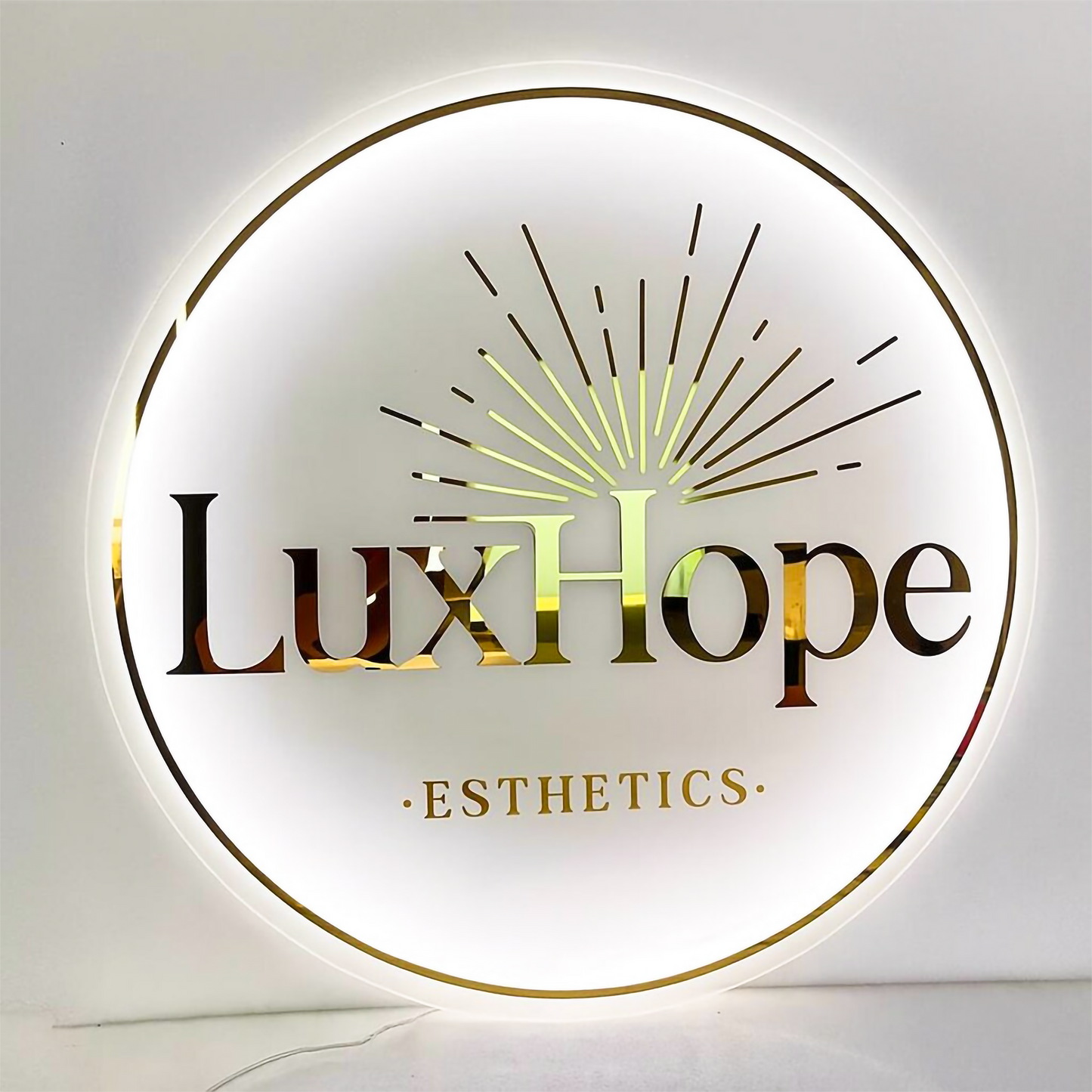 Custom 3D Frosted Acrylic Round Business Logo LED Signs