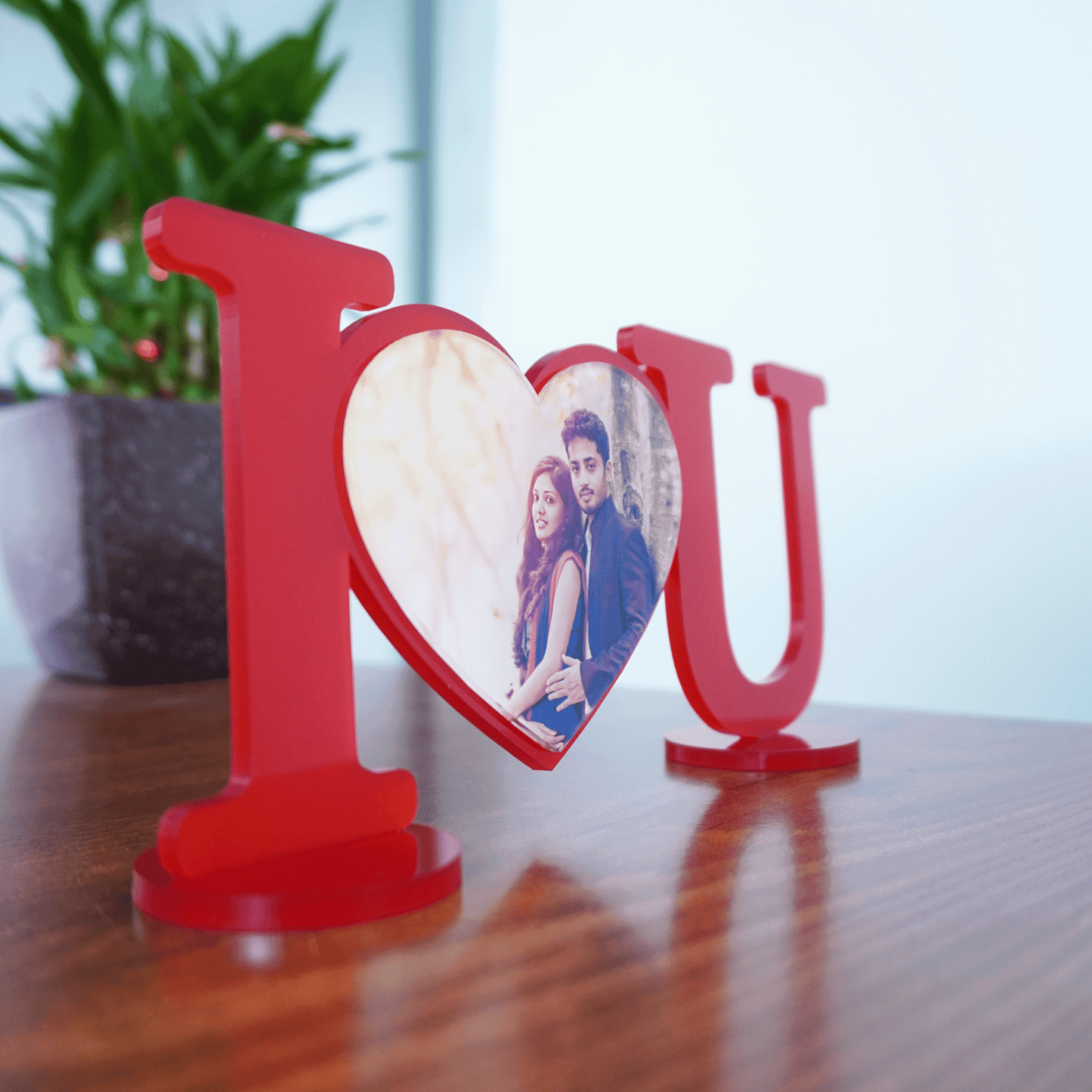 I Love You Heart Tabletop Photo Frame - Anniversary, Valentine's Day Gift