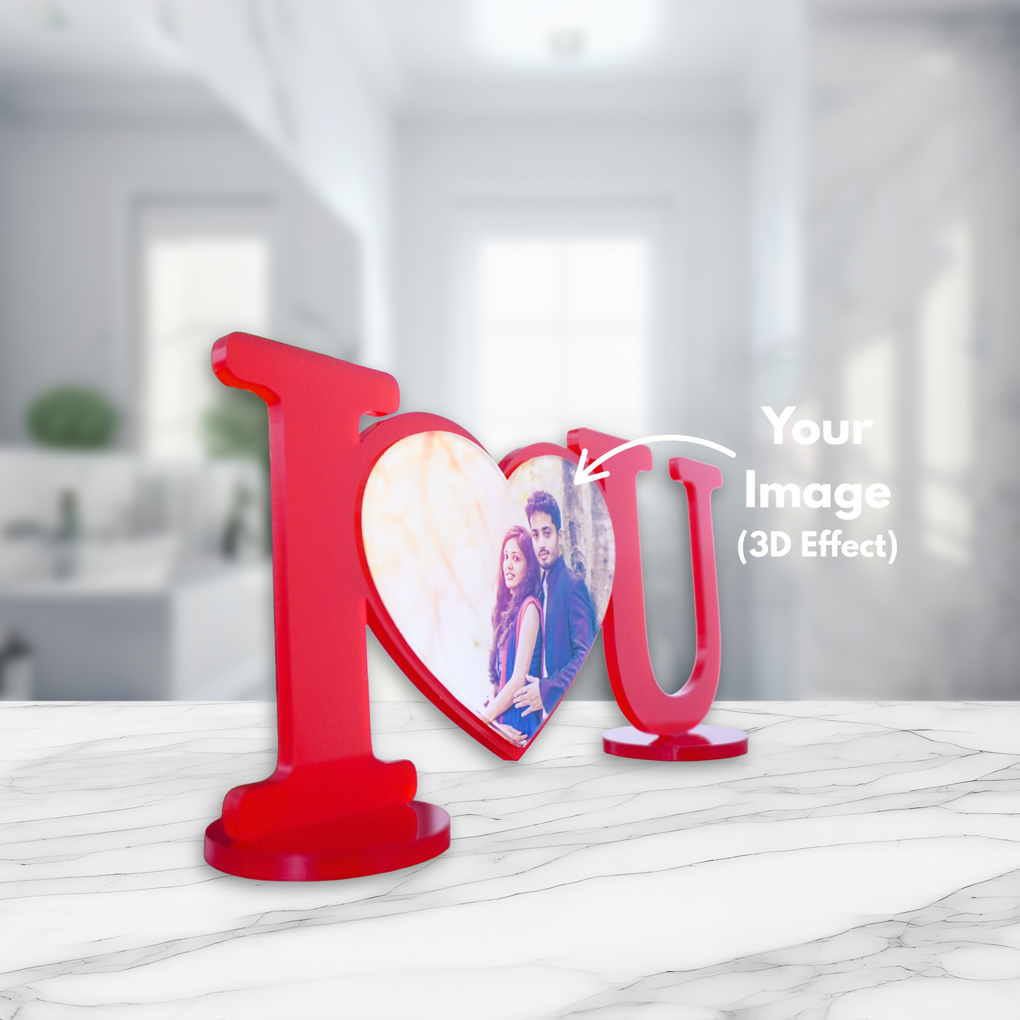 I Love You Heart Tabletop Photo Frame - Anniversary, Valentine's Day Gift