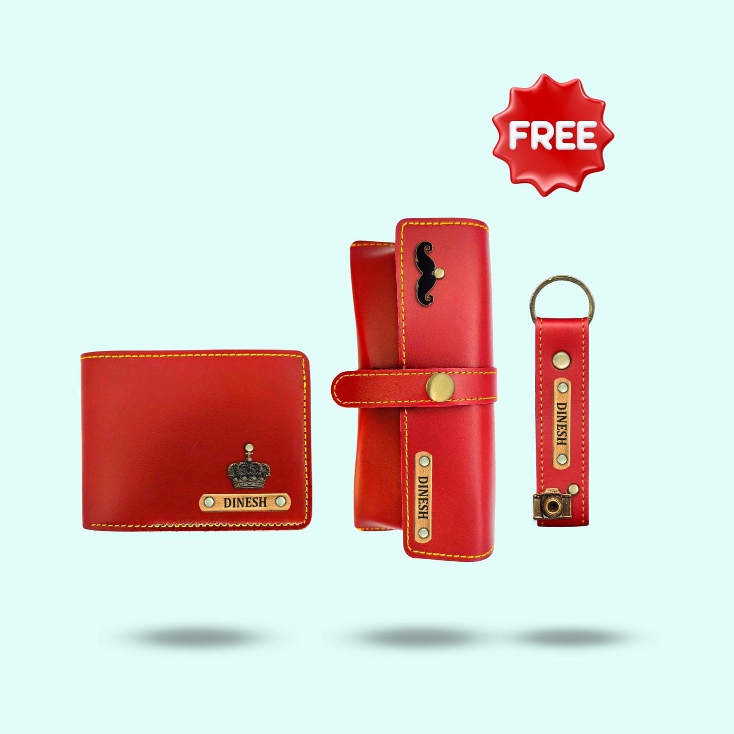 Personalized 3-in-1 Special Gift Hamper For Men - Wine - Includes 1 Free Keychain