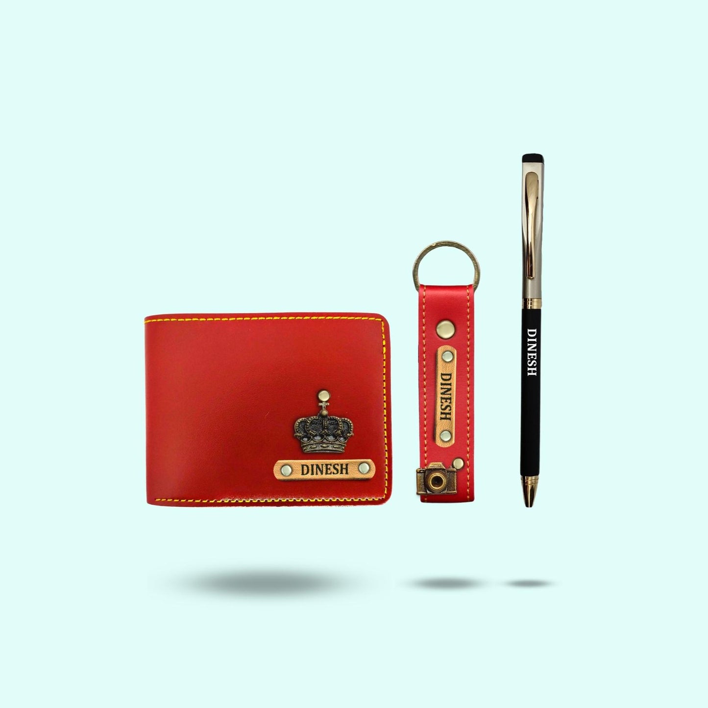 Personalized 3-in-1 set for Men - Wallet, Keychain, Pen