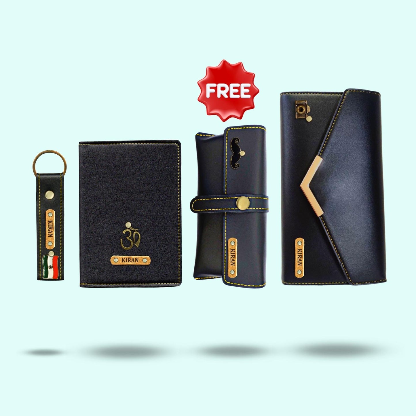 Personalized 4-in-1 Special Gift Hamper for Women - Includes 1 Free Sunglass Case - Tan
