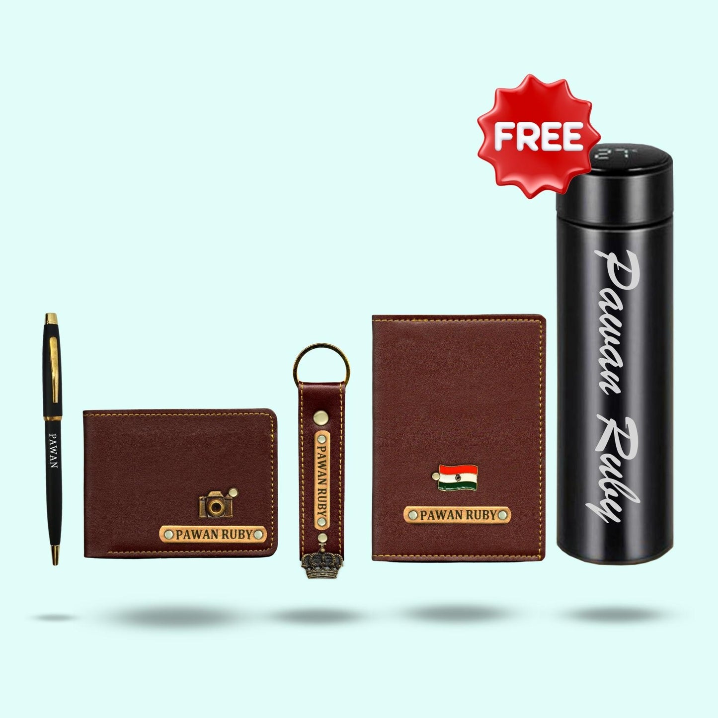 Personalized 5-in-1 Gift Hamper for Men - Includes 1 Free Bottle