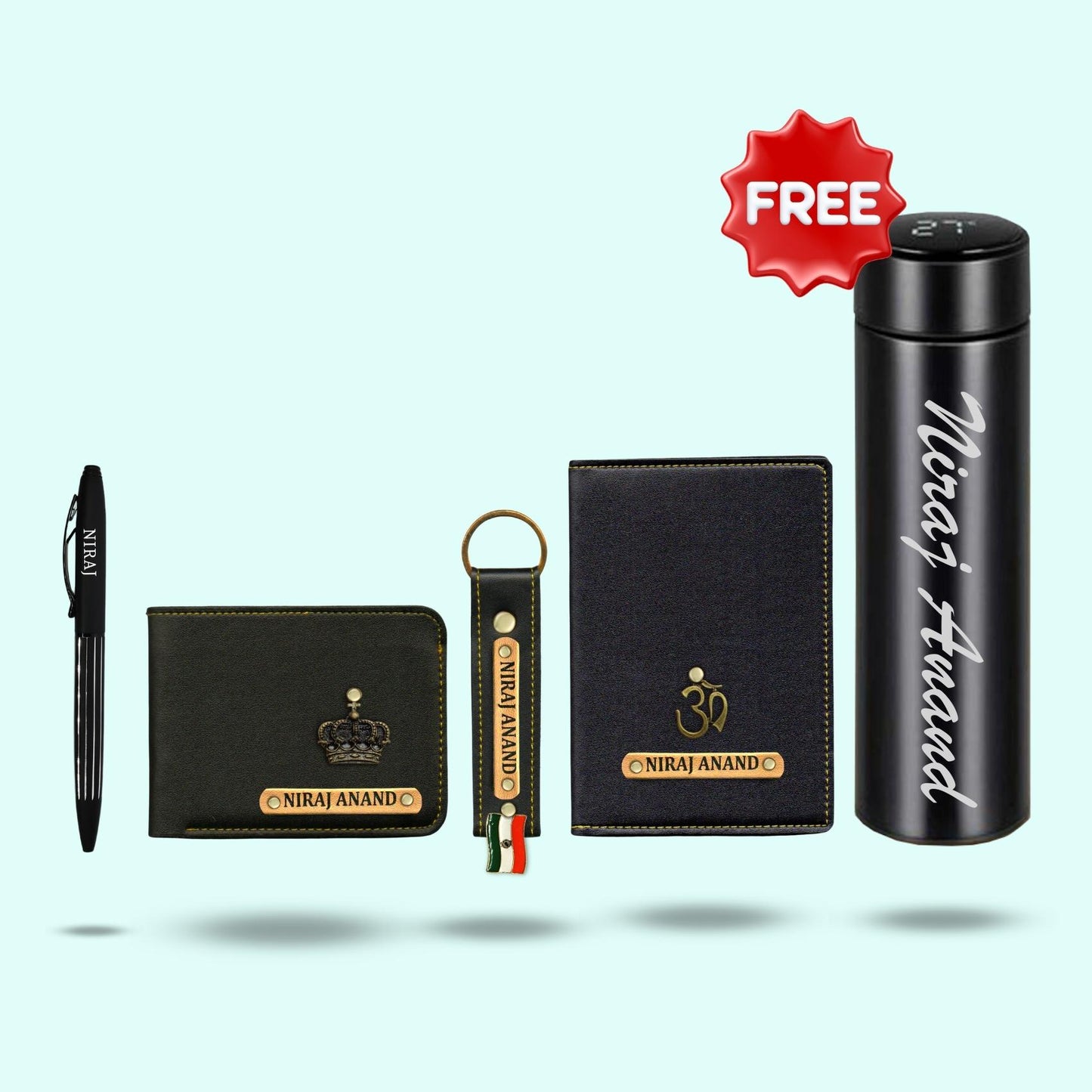 Personalized 5-in-1 Gift Hamper for Men - Includes 1 Free Bottle