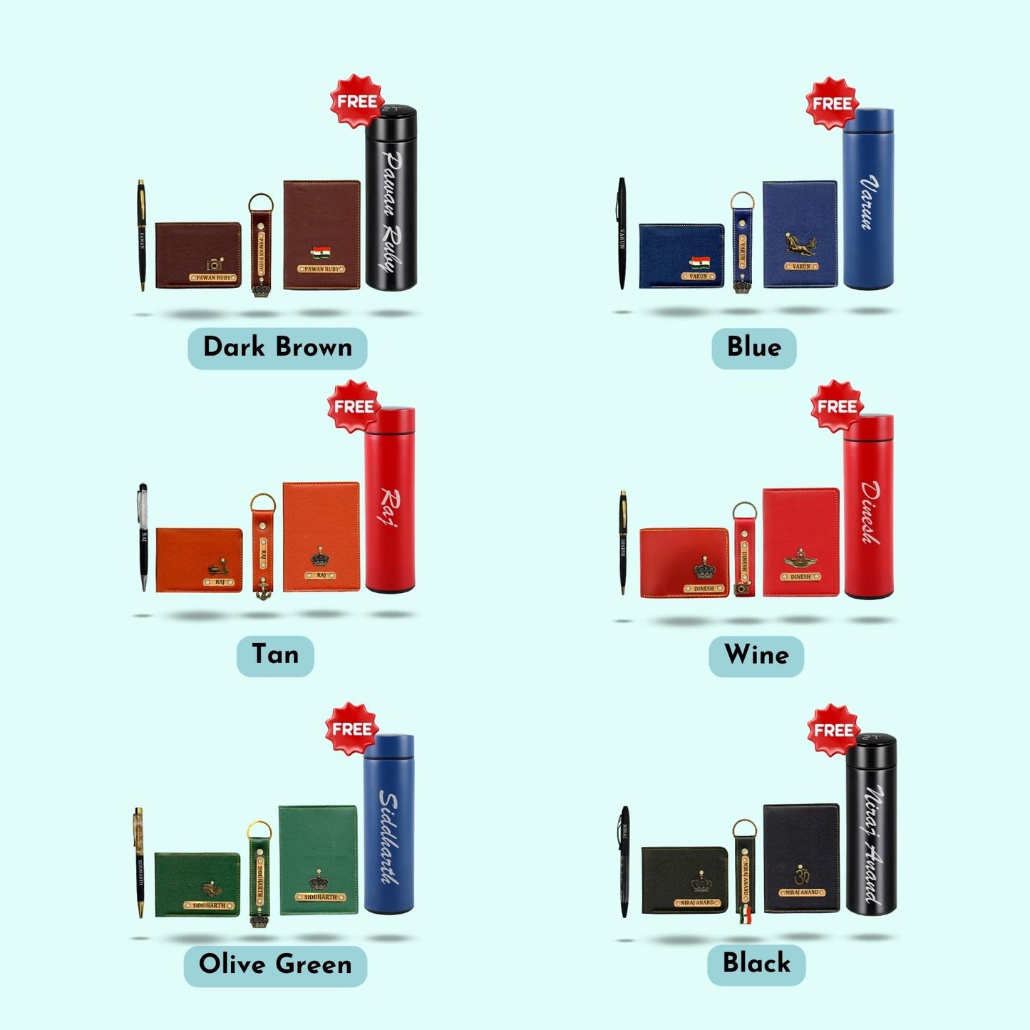 Personalized 5-in-1 Gift Hamper for Men - Includes 1 Free Bottle