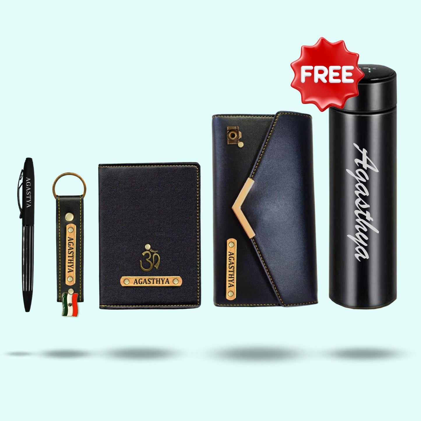 Personalized 5-in-1 Gift Hamper for Women - Includes 1 Free Bottle