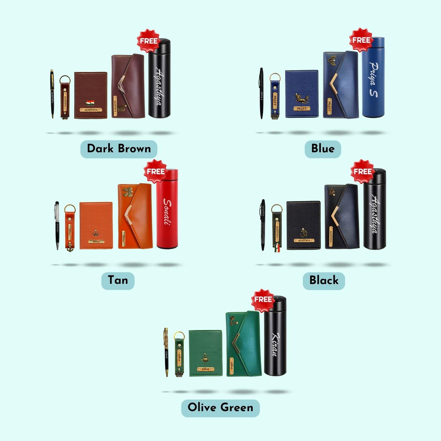 Personalized 5-in-1 Gift Hamper for Women - Includes 1 Free Bottle