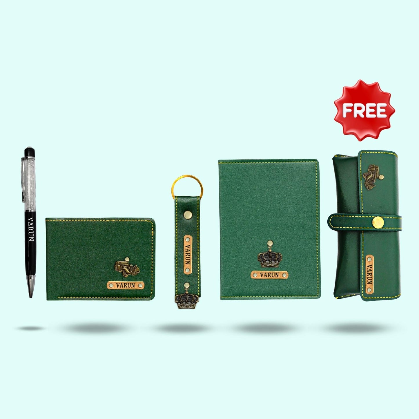 Personalized 5-in-1 Special Hamper for Him - Includes 1 Free Sunglass Case - Green
