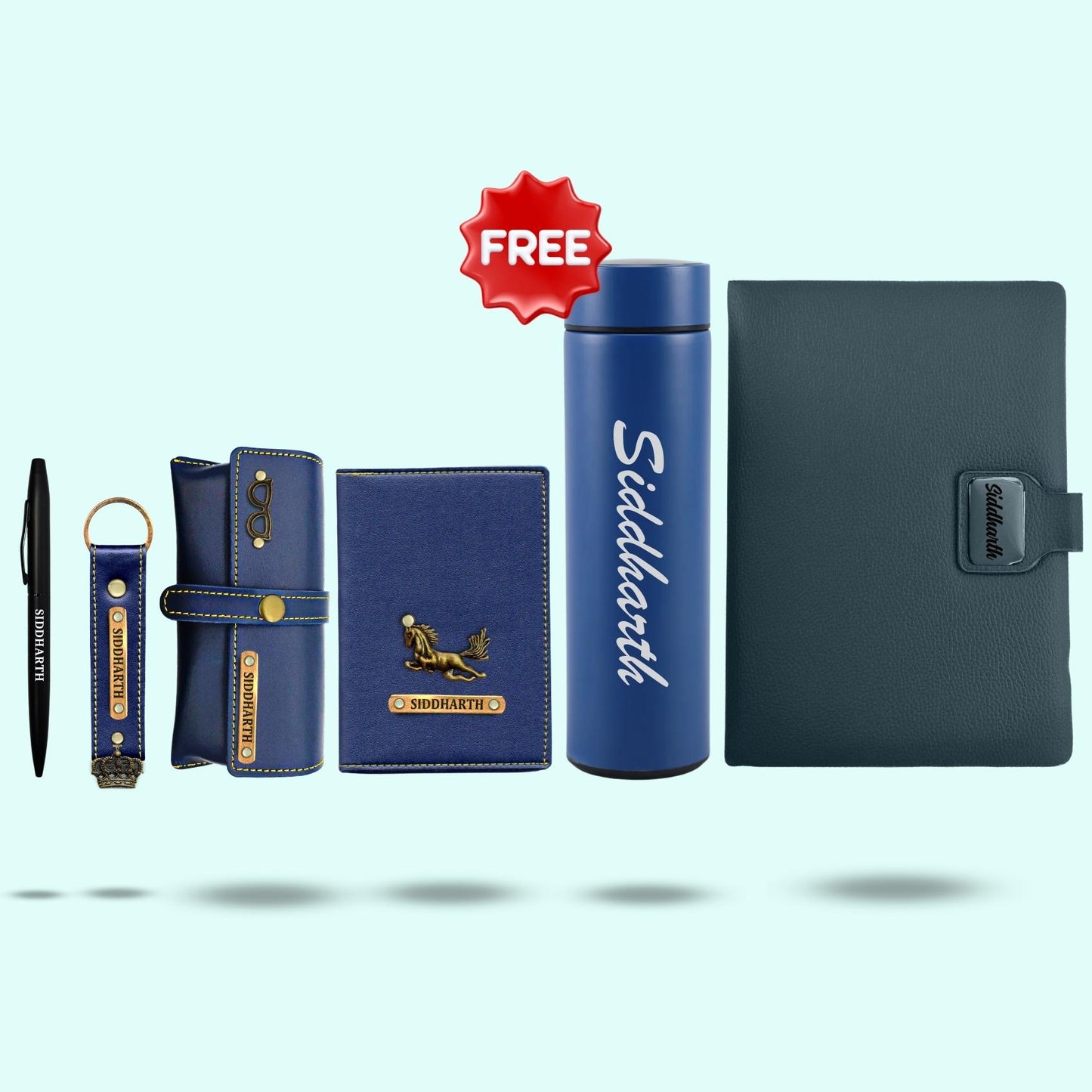 Personalized 6-in-1 Gift Set For Men and Women - Includes 1 Free Temperature Bottle