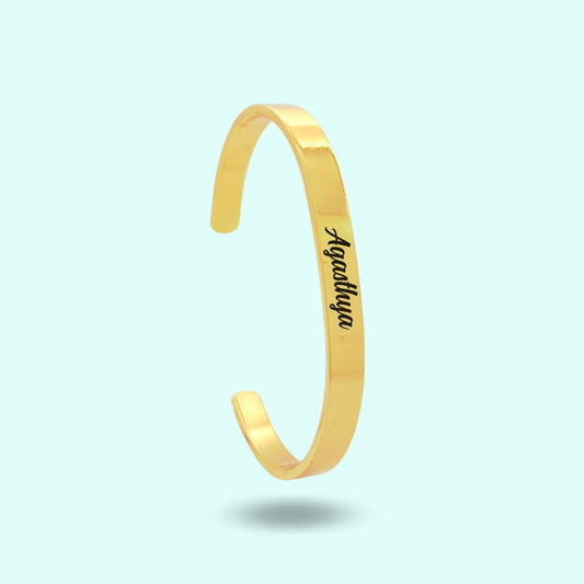 Personalised Cuff Bracelet Gold - Unisex