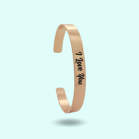 Personalised Cuff Bracelet Rose Gold - Unisex